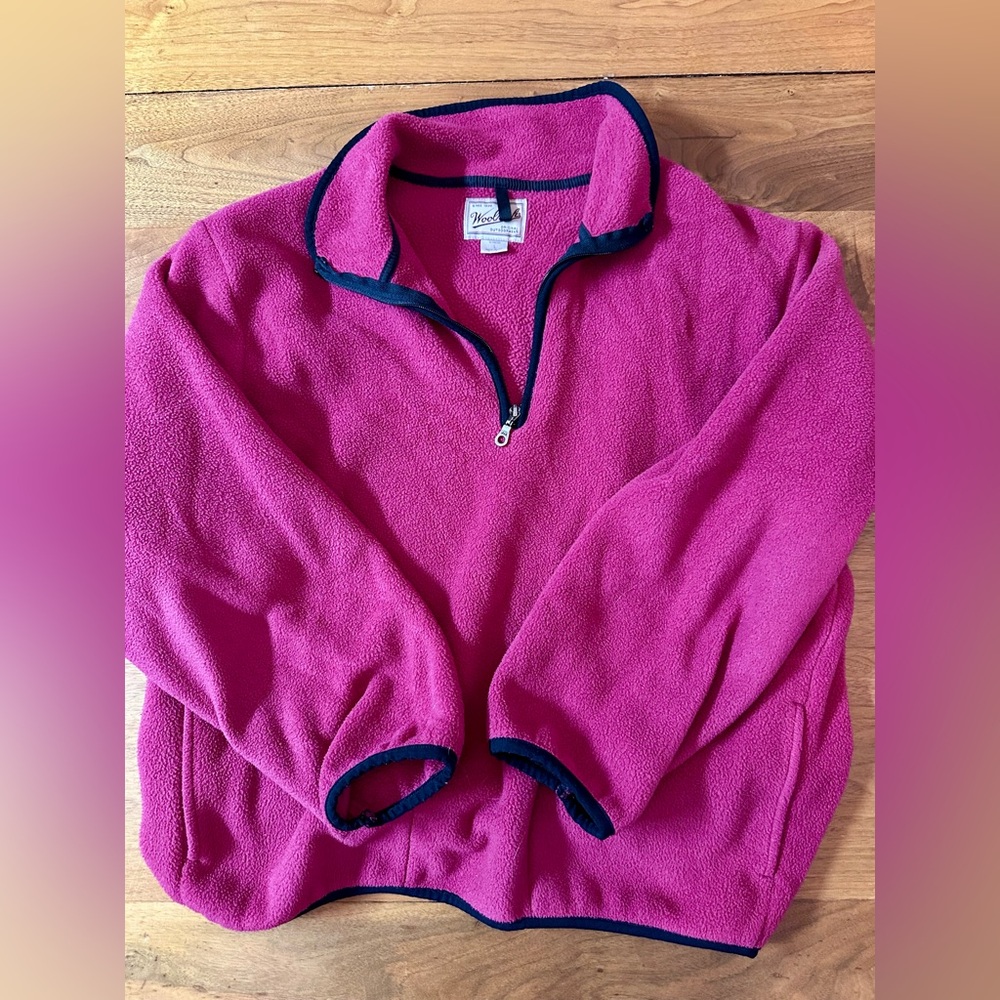 Vintage Woolrich 1/4 Zip Pullover Fleece Women's Size L - Pink Made in USA